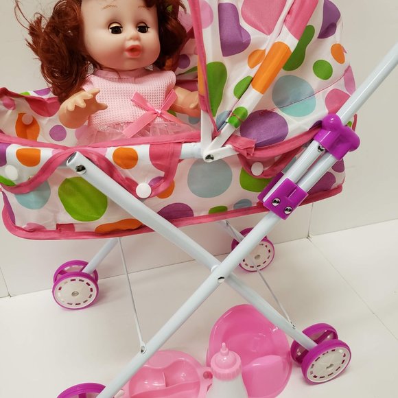 New Doll Pram with 16" Doll and Accessories - Picture 13 of 16